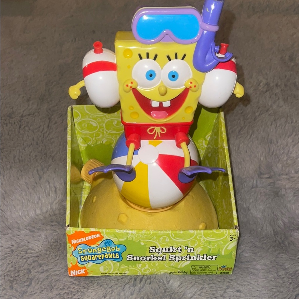 SpongeBob SquarePants Squirt n Snorkel Sprinkler Kids Water play NEW
